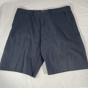 Hurley Pinstriped Striped Shorts Chino Blue Sz 38 Mens